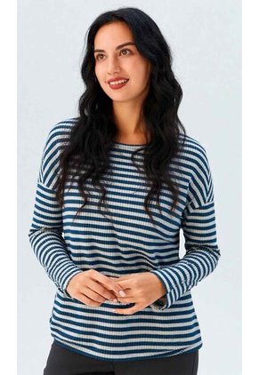 Camiseta Para Mujer Manga 3/4 Azul Marca L&H Ref. 1F409549