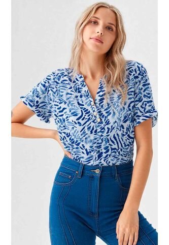 Camiseta Para Mujer Manga 3/4 Azul Marca L&H Ref. 1F409533 L&H