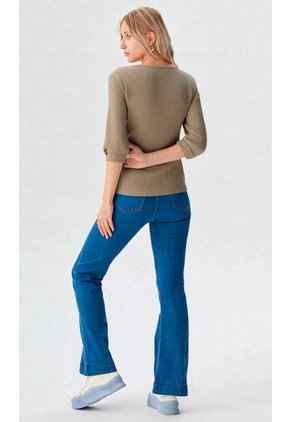 Camiseta Para Mujer Manga 3/4 Beige Marca L&H Ref. 1F409546