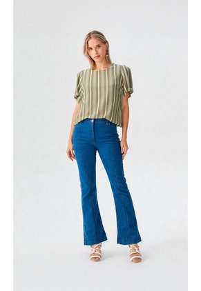 Blusa Para Mujer Manga Corta Verde Marca L&H Ref. 5P412297