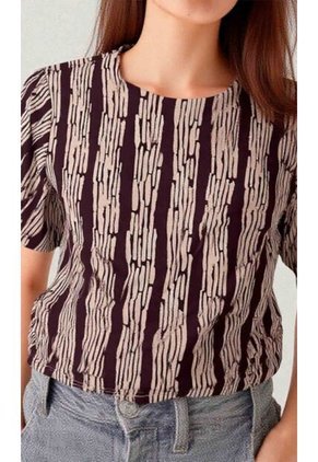 Camiseta Para Mujer Manga 3/4 Cafe Marca L&H Ref. 1F409552