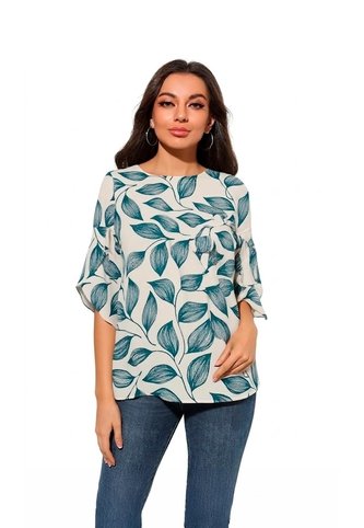 Blusa Para Mujer Manga 3/4 Verde Marca L&H Ref. 1F412737 L&H