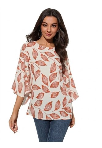 Blusa Para Mujer Manga 3/4 Beige Marca L&H Ref. 1F412733 L&H