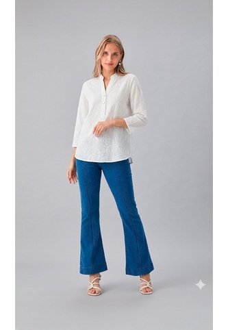 Blusa Para Mujer Manga 3/4 Blanco Marca L&H Ref. 1F412733 L&H