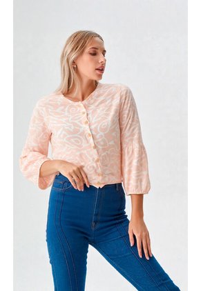 Blusa Para Mujer Manga 3/4 Rosado Marca L&H