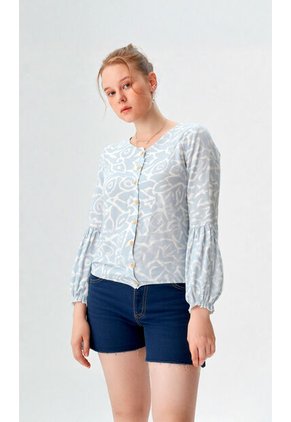 Blusa Para Mujer Manga 3/4 Azul Marca L&H