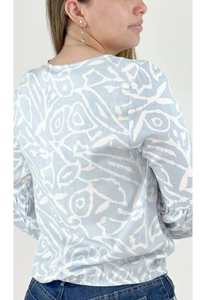 Blusa Para Mujer Manga 3/4 Azul Marca L&H