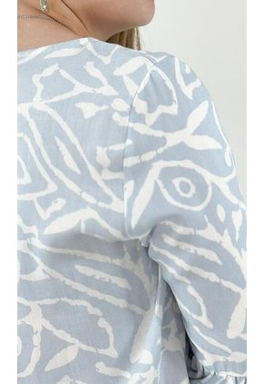 Blusa Para Mujer Manga 3/4 Azul Marca L&H