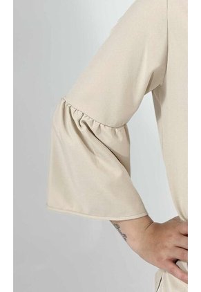 Blusa Para Mujer Manga 3/4 Beige Marca L&H