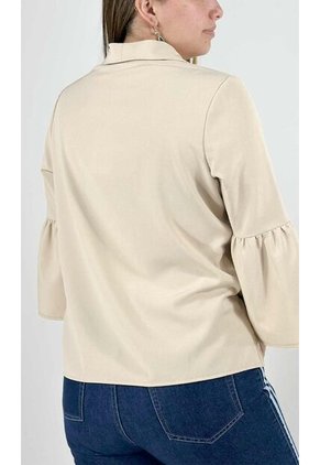 Blusa Para Mujer Manga 3/4 Beige Marca L&H