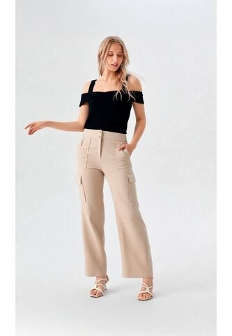 Pantalon Para Mujer Beige Marca L&H L&H