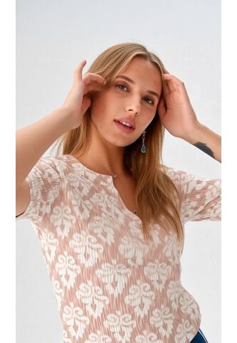 Camiseta Para Mujer Beige Marca L&H L&H