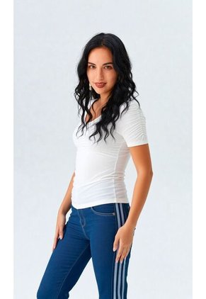 Camiseta Para Mujer Manga Corta Blanco Marca L&H