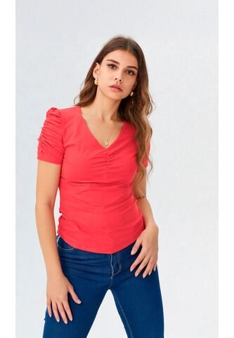 Camiseta Para Mujer Manga Corta Rojo Marca L&H L&H