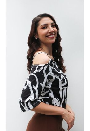 Camiseta Para Mujer Manga 3/4 Negro Marca L&H