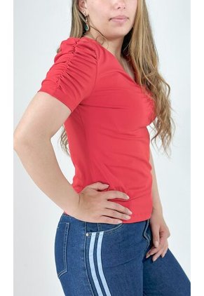 Camiseta Para Mujer Manga Corta Rojo Marca L&H