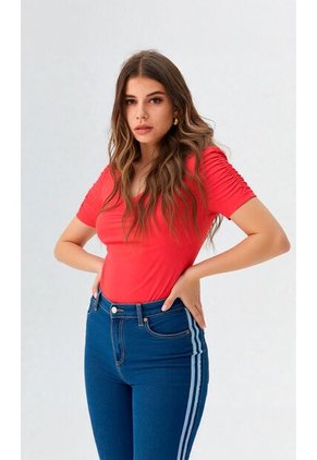 Camiseta Para Mujer Manga Corta Rojo Marca L&H