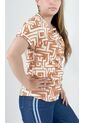 Camiseta Para Mujer Manga Corta Beige Marca L&H de L&H