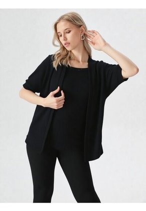 Camiseta Para Mujer Manga 3/4 Negro Marca L&H