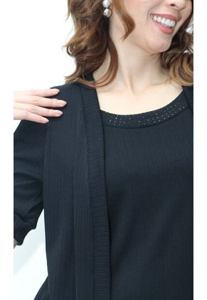 Camiseta Para Mujer Manga 3/4 Negro Marca L&H