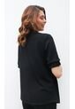 Camiseta Para Mujer Manga 3/4 Negro Marca L&H de L&H