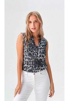 Camiseta Para Mujer Manga Sisa Gris Claro Marca L&H