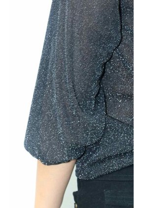 Camiseta Para Mujer Manga 3/4 Negro Marca L&H