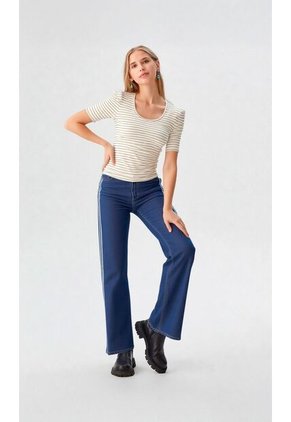 Camiseta Para Mujer Manga 3/4 Beige Marca L&H