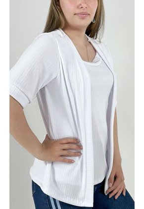 Camiseta Para Mujer Manga 3/4 Blanco Marca L&H