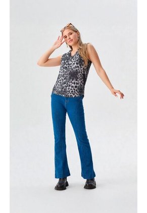 Camiseta Para Mujer Manga Sisa Gris Claro Marca L&H