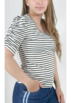 Camiseta Para Mujer Manga 3/4 Negro Marca L&H