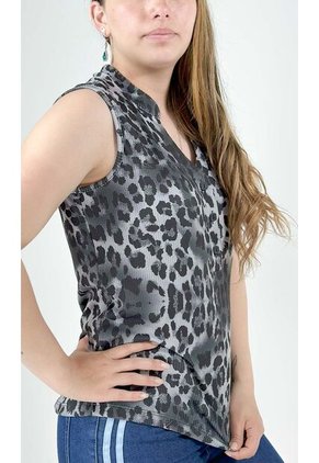Camiseta Para Mujer Manga Sisa Gris Claro Marca L&H