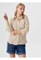Blusa Para Mujer Manga 3/4 Beige Marca L&H de L&H
