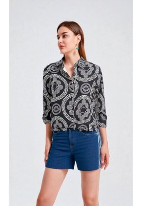 Blusa Para Mujer Manga 3/4 Negro Marca L&H