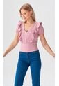 Blusa Para Mujer Manga Corta Rosado Marca L&H de L&H