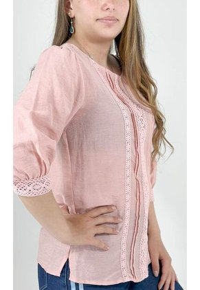 Blusa Para Mujer Manga 3/4 Rosado Marca L&H