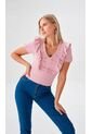 Blusa Para Mujer Manga Corta Rosado Marca L&H de L&H