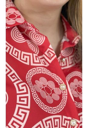 Blusa Para Mujer Manga 3/4 Rojo Marca L&H