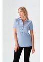 Blusa Para Mujer Manga Corta Azul Marca L&H Ref. 1F412680 de L&H