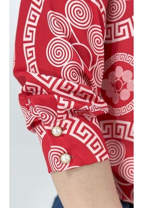 Blusa Para Mujer Manga 3/4 Rojo Marca L&H