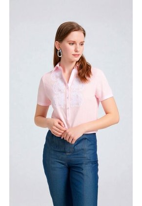 Blusa Para Mujer Manga Corta Rosado Marca L&H Ref. 1F412680