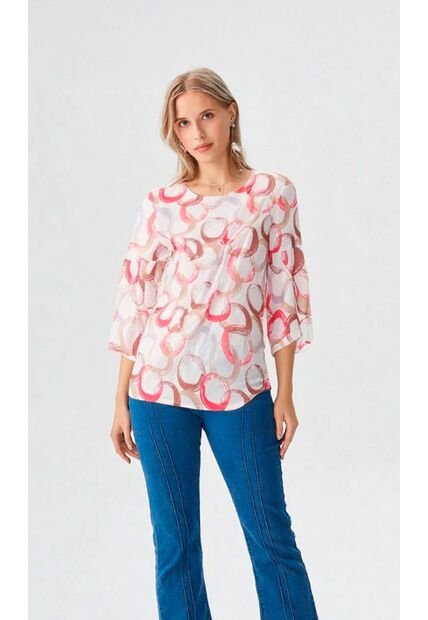 Blusa Para Mujer Manga 3/4 Coral Marca L&H Ref. 1F412681