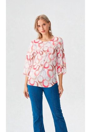 Blusa Para Mujer Manga 3/4 Coral Marca L&H Ref. 1F412681