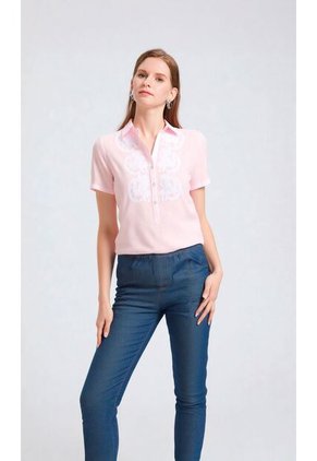 Blusa Para Mujer Manga Corta Rosado Marca L&H Ref. 1F412680