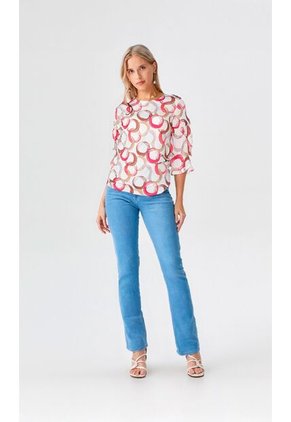 Blusa Para Mujer Manga 3/4 Coral Marca L&H Ref. 1F412681