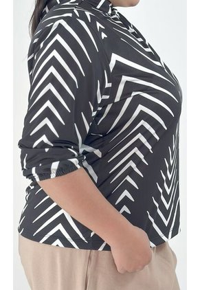 Camiseta Para Mujer. Manga 3/4 Negro Marca L&H