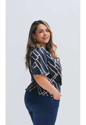 Camiseta Para Mujer. Manga Corta Azul Marca L&H Ref. 1F609177