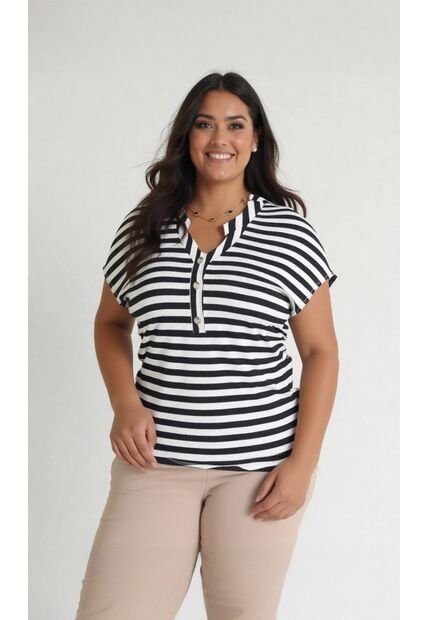 Camiseta Para Mujer. Manga 3/4 Negro Marca L&H