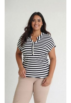 Camiseta Para Mujer. Manga 3/4 Negro Marca L&H