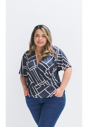 Camiseta Para Mujer. Manga Corta Azul Marca L&H Ref. 1F609177